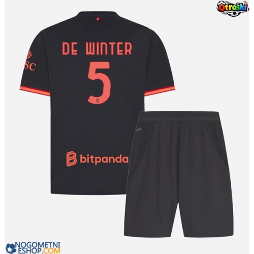 Otroški Nogometni dresi AC Milan Koni De Winter #5 Tretji 2026-27 Kratek Rokav (+ Kratke hlače)